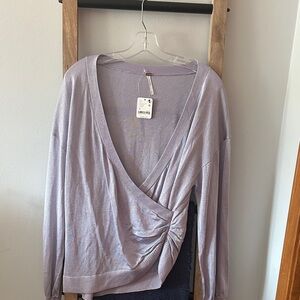 Free People icelandic Blue Wrap Top